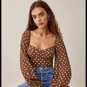 Reformation Sawtelle Top (Size 4 in "Au Lait")